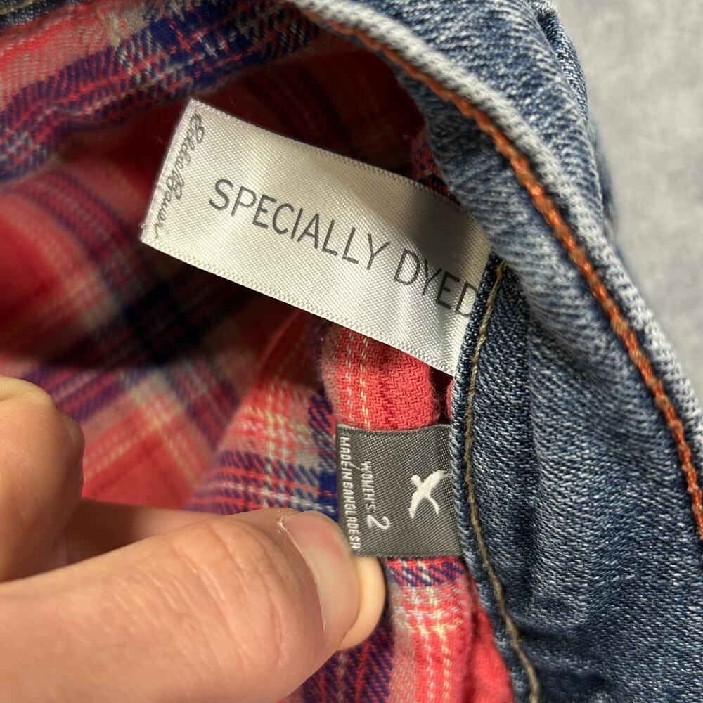 Eddie Bauer Boyfriend Relaxed fit plaid lined outdoors casual jeans womens 2 - Picture 5 of 9